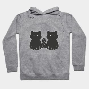 Gemini Cat Zodiac Sign (Black and White) Hoodie